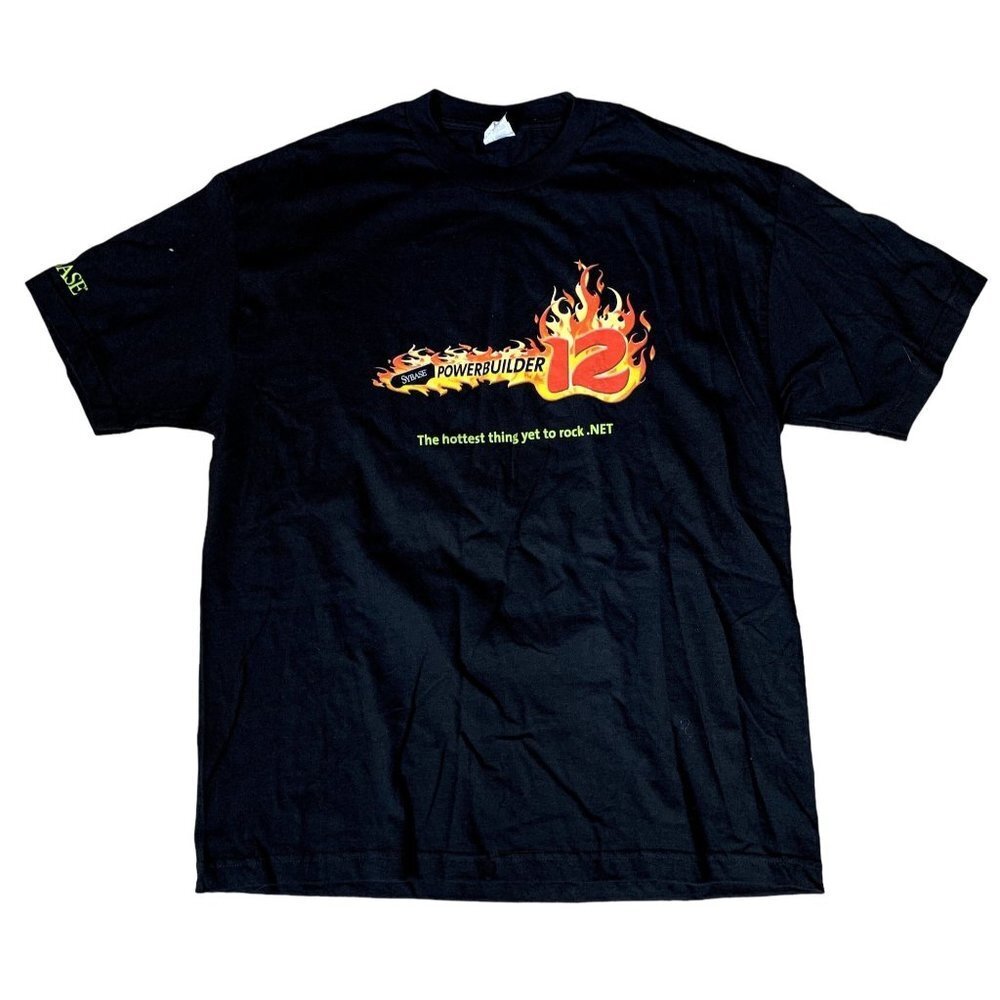 Vintage 00s The Powerbuilder 12 World Tour 100% Cotton Black T-Shirt Size XL